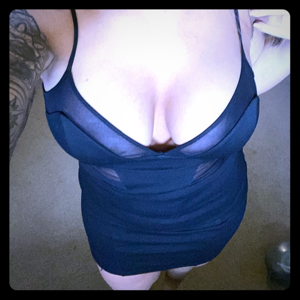 Black Bebe cut out sheer dress M